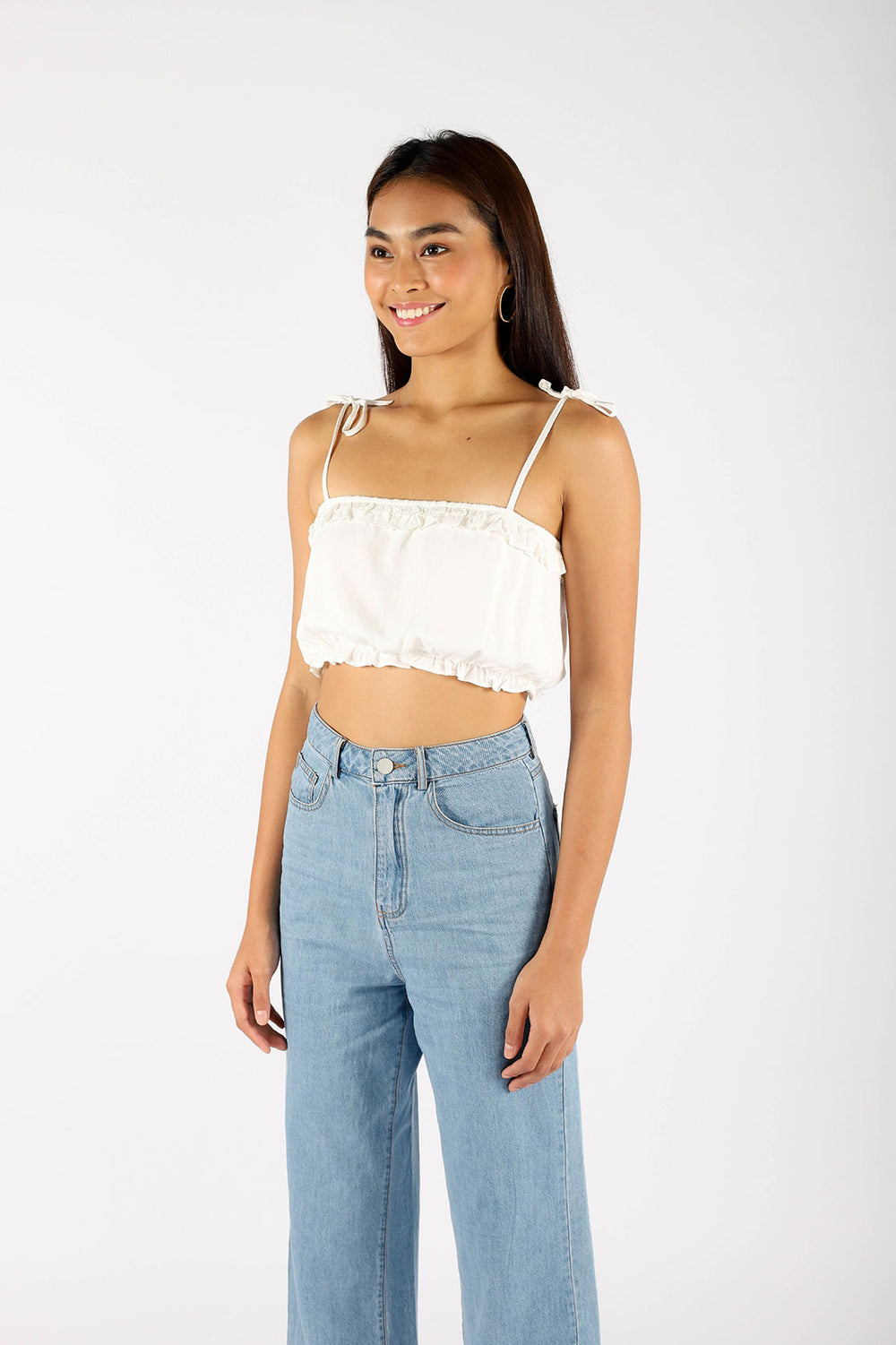 DALLE CROPPED CAMI TOP (WHITE)