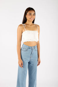 DALLE CROPPED CAMI TOP (WHITE)