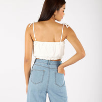 DALLE CROPPED CAMI TOP (WHITE)