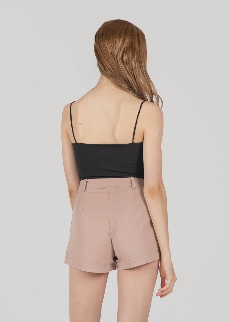 Delusional Curved Shorts In Nude Pink #6stylexclusive
