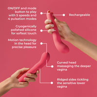 The Romantic Ruby Red- Sensuous and Powerful G-spot vibrator with Organic Shape

