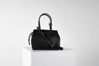 Vecto Gusset Bag in Onyx with Tangerine Gusset

