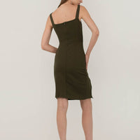 Get To Business Midi Dress In Olive Green #6stylexclusive