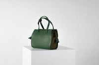 Vecto Gusset Bag in Emerald with Olive Green Gusset
