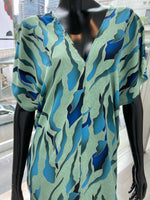 The Mahoney Blue Waves Kaftan Long Dress
