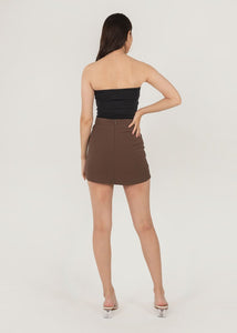 Hourglass Curved Skorts In Coffee Brown #6stylexclusive