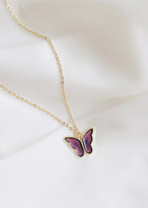 Alaska Flutterby Necklace in Mystic Violet (18K Gold-Plated)