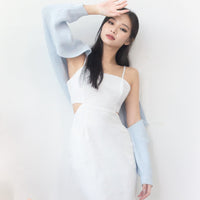 Symphony Waist Cut-out Embroidery Dress in White #MadeByKEI