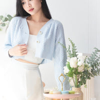 Cozy Knit Cardigan in Baby Blue V2 (DEFECT#41)