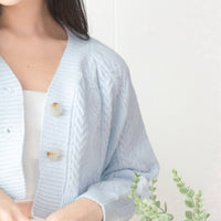 Cozy Knit Cardigan in Baby Blue V2 (DEFECT#4)