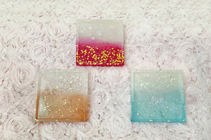 Floral Christmas Collection I - Sparklers Ombre Resin Coasters