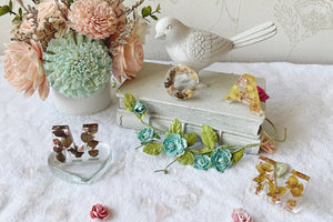 Floral Resin Keychain Hydrangea Collection