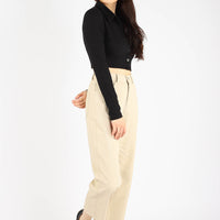 JYNN RIBBED CROPPED TOP