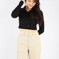 JYNN RIBBED CROPPED TOP