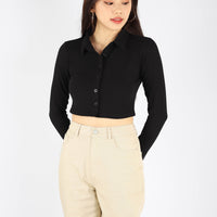 JYNN RIBBED CROPPED TOP