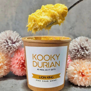 [Kooky Foods] OVER 3000+ SOLD! ALL FLESH Original Lion King 100% Pure Mao Shan Wang Durian Flesh In A Pint 300gm