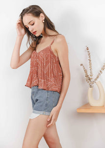 2-Way Jade Camisole Pleated Top in Mauve Brown #6stylexclusive