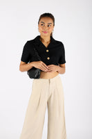 KALIE BUTTONED CROPPED TOP
