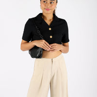 KALIE BUTTONED CROPPED TOP