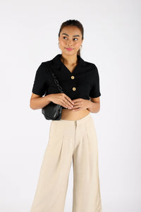 KALIE BUTTONED CROPPED TOP