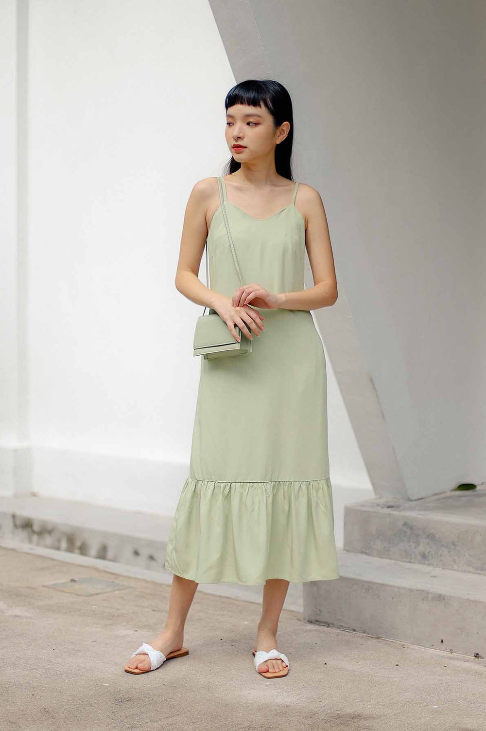 KELLY MIDI DRESS (APPLE GREEN)