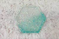 Floral Christmas Collection I - Sparklers Ombre Resin Coasters
