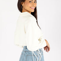 LIDIYA CROPPED LONG SLEEVE TOP (WHITE)