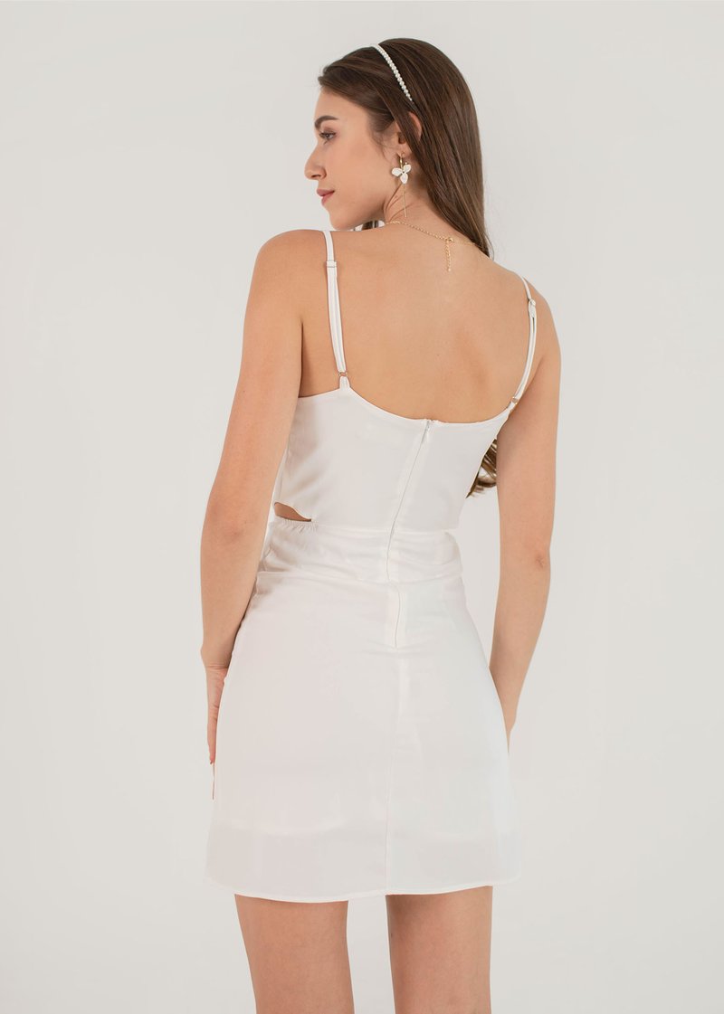 Love Empire Cut-Out Cowl Dress In Off White #6stylexclusive