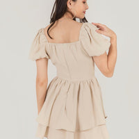 Love Story Corset Romper In Sand #6stylexclusive