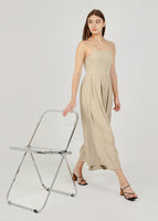 Madison Wide Legged Jumpsuit In Sand #6stylexclusive
