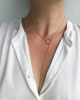 minimal double geo chain necklace - Whispers & Anarchy
