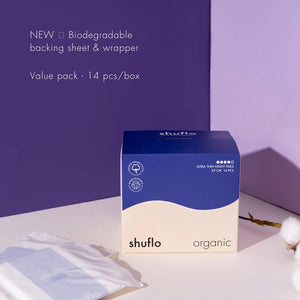 Shuflo Ultra-Thin Organic Cotton Night Pads 29cm