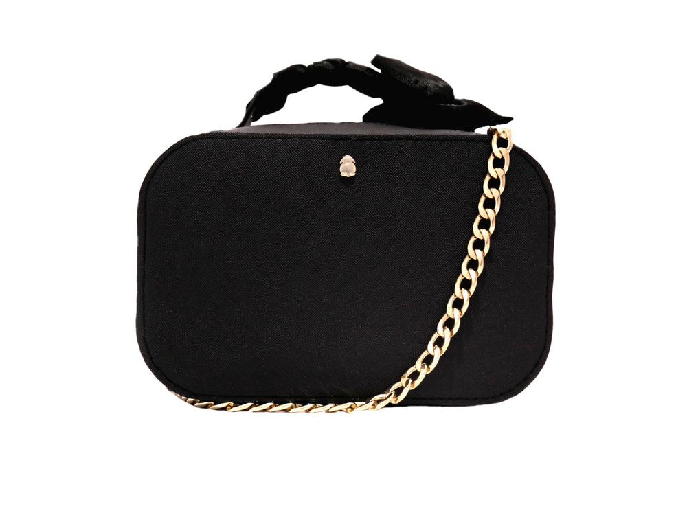 BELLA by emma l Soleil Structured Camera Bag with Chain (Black)