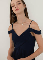 One Romance Pleated Maxi Dress In Navy #6stylexclusive
