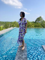 Soft Lilac Floral Kaftan Long Dress - SOLD OUT
