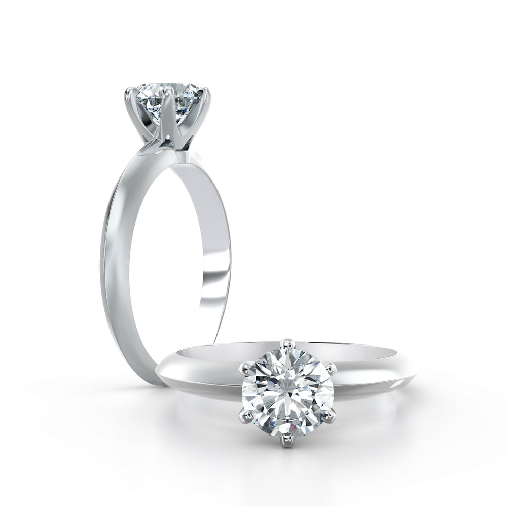 Solitaire Crown Cathedral 1 Carat Ring
