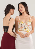 Prosperous Floral Embroidered Padded Top In Black #6stylexclusive
