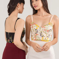 Prosperous Floral Embroidered Padded Top In Black #6stylexclusive