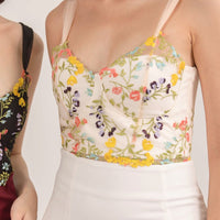 Prosperous Floral Embroidered Padded Top In White #6stylexclusive