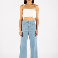 DALLE CROPPED CAMI TOP (WHITE)