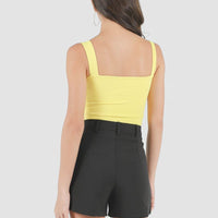 Roxy Square Padded Top In Mustard #6stylexclusive