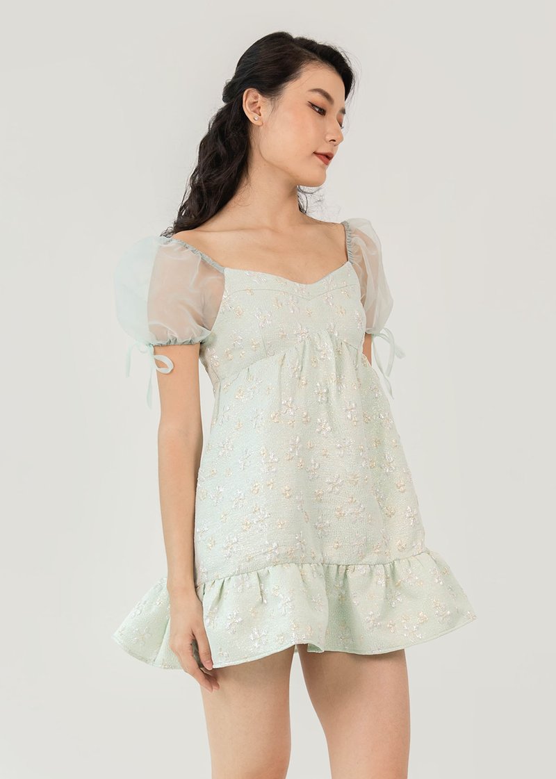 Sweet Escape Mesh Sleeve Babydoll Dress In Florals #6stylexclusive