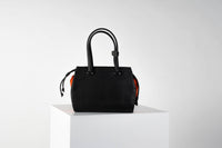 Vecto Gusset Bag in Onyx with Tangerine Gusset
