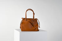 Vecto Gusset Bag in Tan with Azure Gusset
