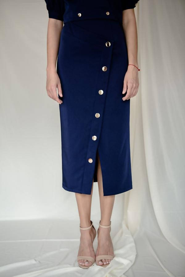 Stud Skirt in Blue